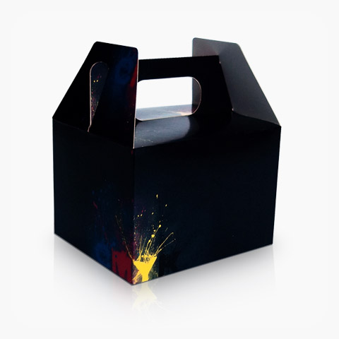 Tragegriff-Schachtel mit Aufdruck