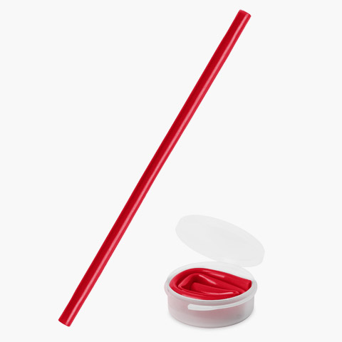 Strohhalm Flexible in Rot