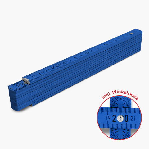 Zollstock farbig Holz - 2 m blau Zollstock farbig Holz - 2 m blau