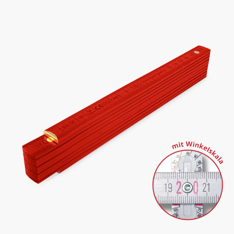 Meterstab Zoll/Inch Weiß Meterstab Zoll/Inch Weiß