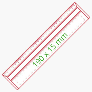 Lineal 20 cm Zeilenlupe